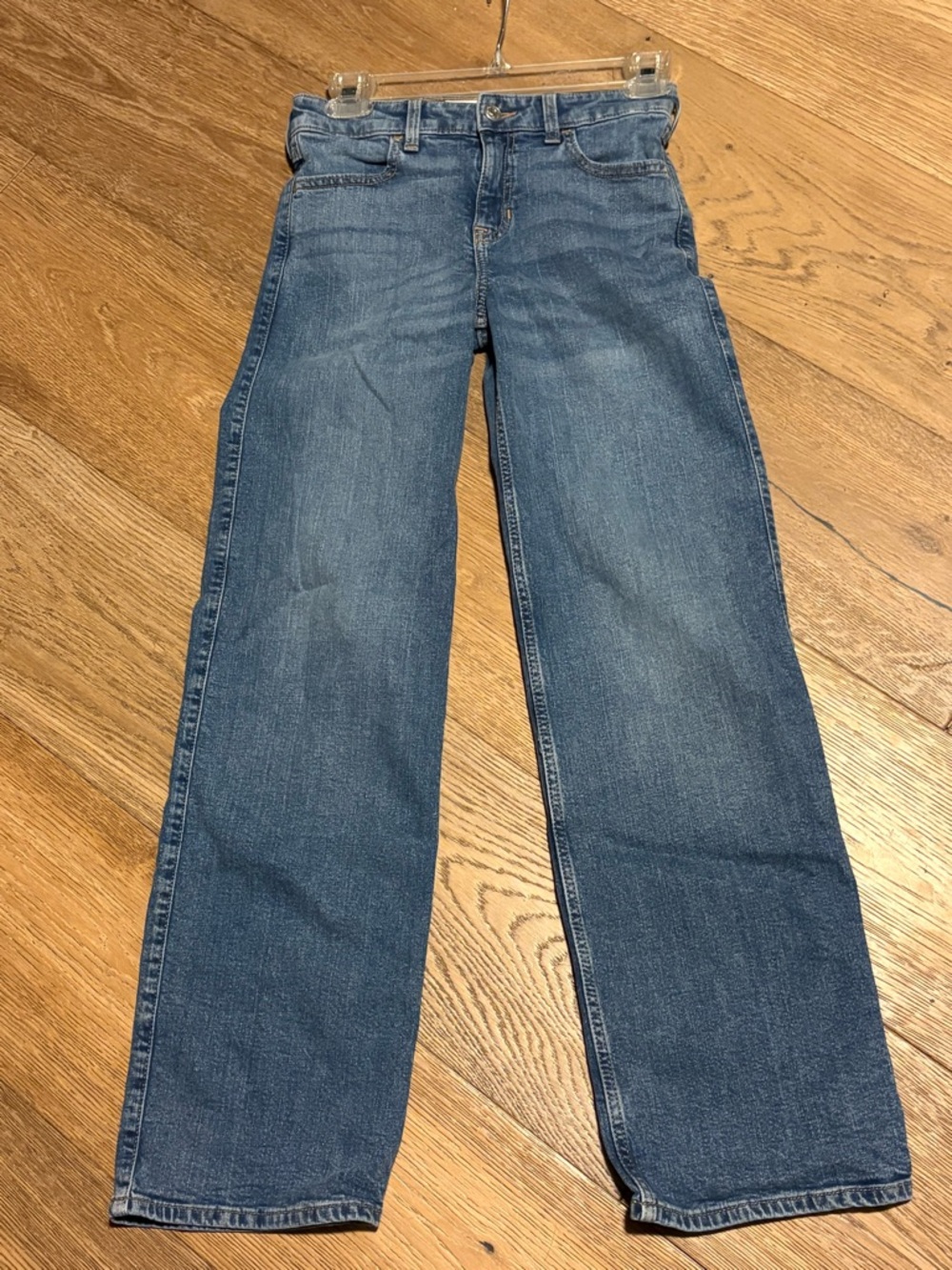 abercrombie kids rise wide leg jeans in light blue